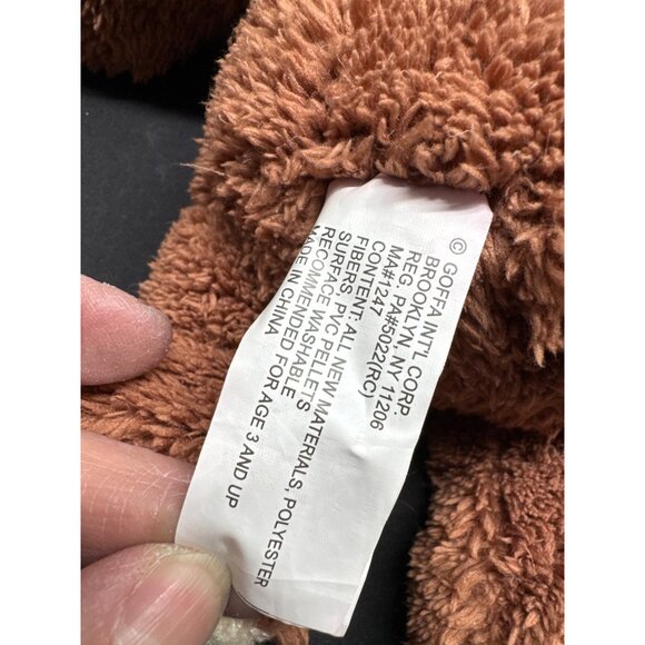 Goffa Int. Adorable Brown Plush Teddy Bear With Plaid Bow Tie For Children Ages - Picture 5 of 8